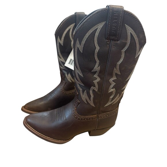 Justin Women’s Size 8B Rosella Western Cowboy Boot Round Toe Brown L2720 - Picture 6 of 10